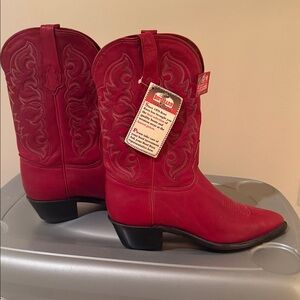 Tony Lama Red Leather Women's Western Boots